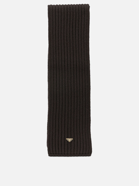 Prada Classic wool scarf 1FS137 Brown - Women | VIETTI Shop