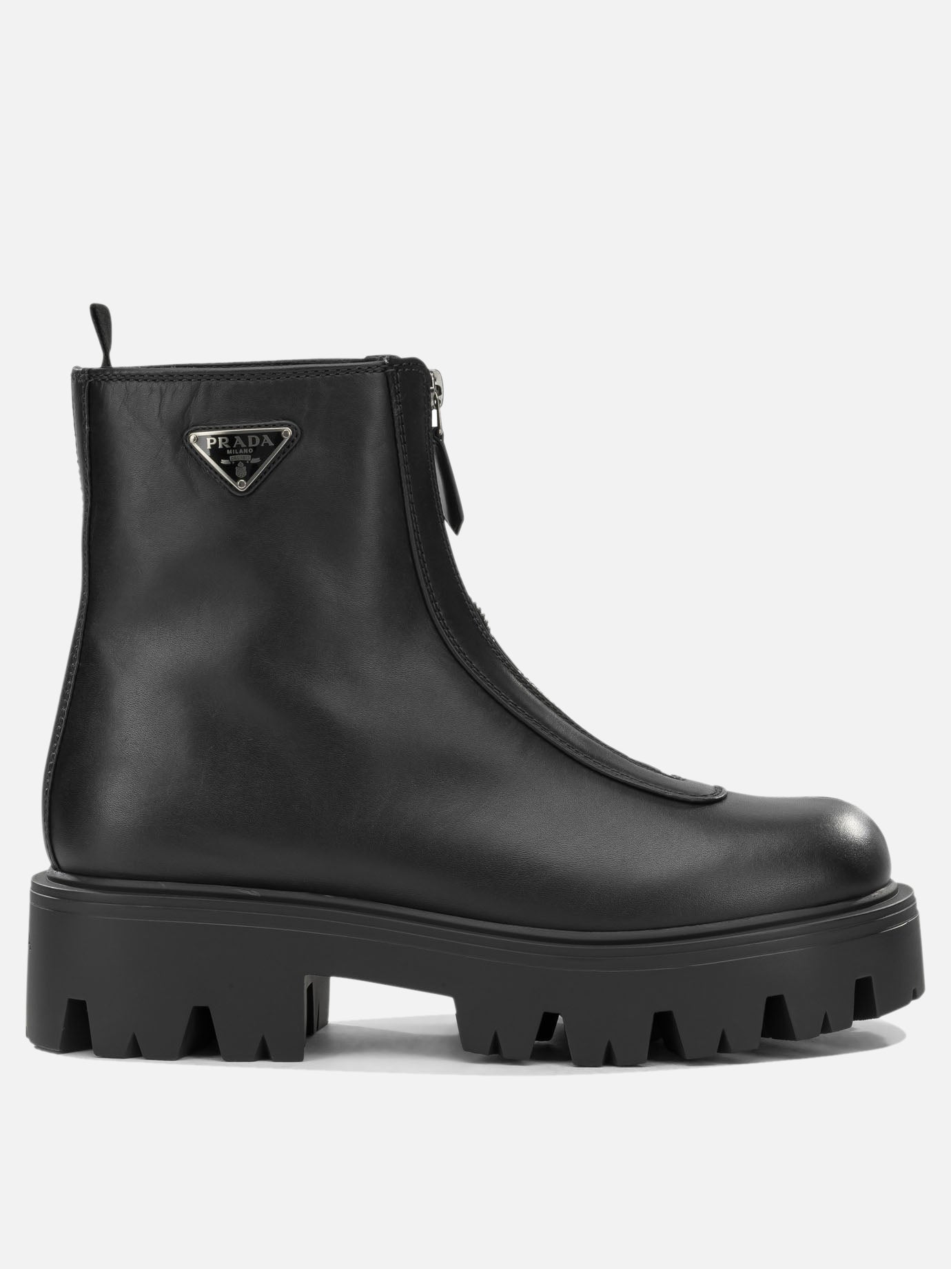 Stivaletti con zip 100% calf leather  Nero - Prada Donna | PDP | VIETTI Online Store | Zoom-Modal
