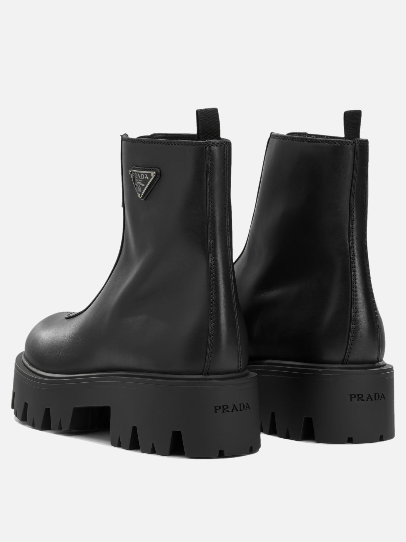 Stivaletti con zip 100% calf leather  Nero - Prada Donna | PDP | VIETTI Online Store | thumbnail_4