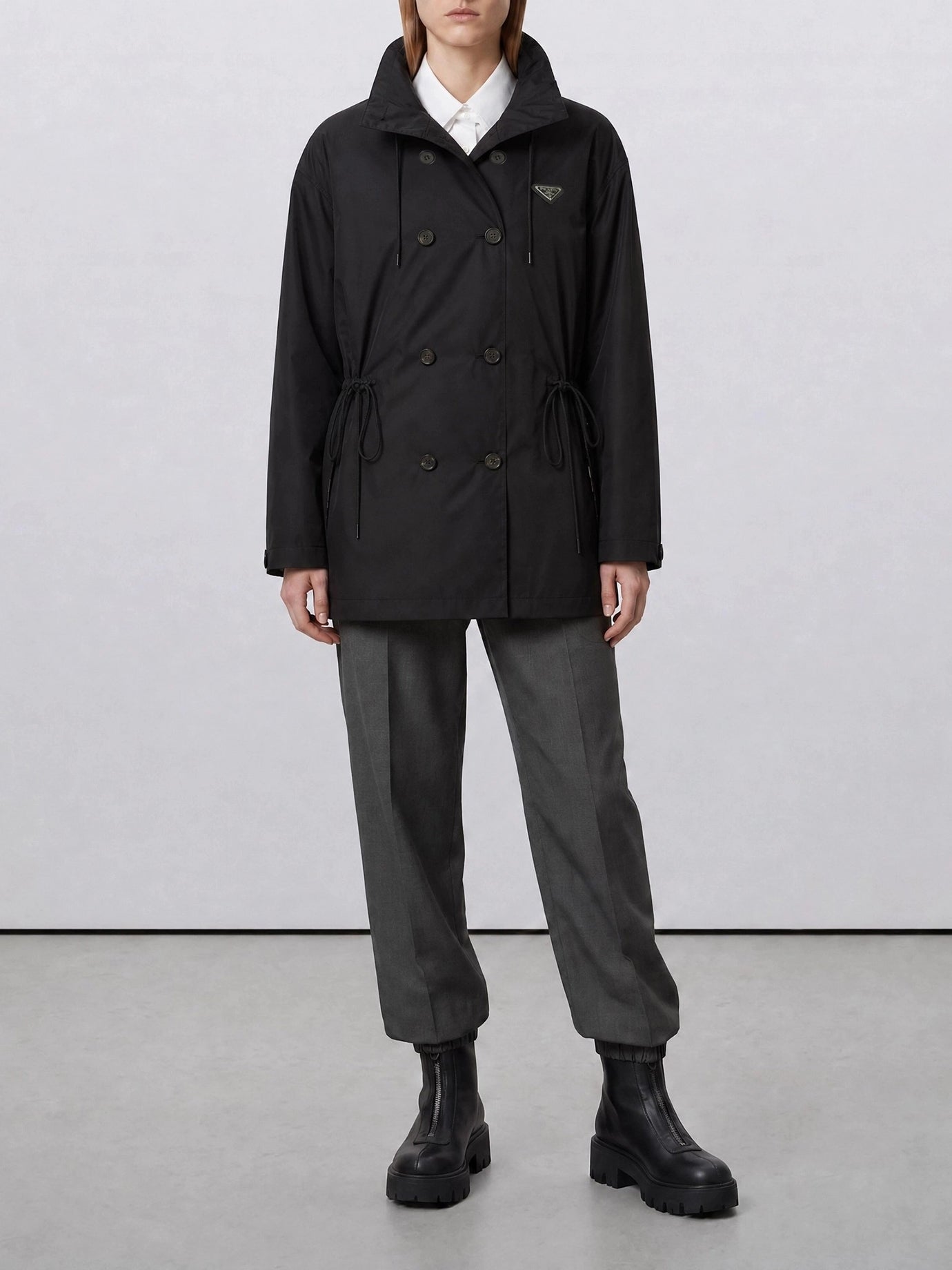 Raincoats & Trench coats Logo  Black - Prada Women | PDP | VIETTI Online Store | thumbnail_2