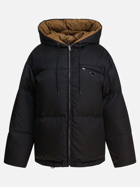 Prada Down Jacket with Logo in Re-Nylon Black - Women | VIETTI