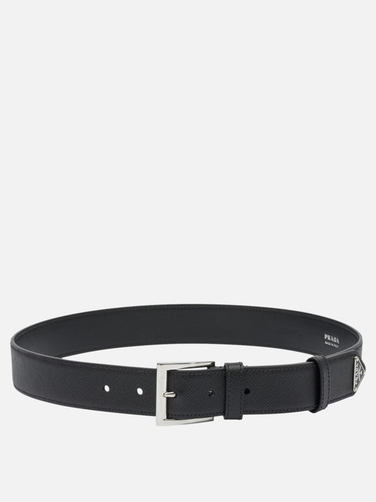 Prada Saffiano leather belt Black

