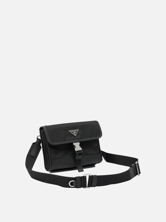 Phone accessories 100% recycled polyamide - Other fabric: 100% calf leather  Black - Prada Men | PLP | VIETTI Online Store | 2

