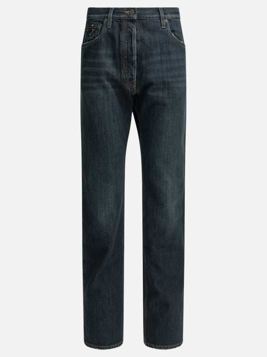 Straight-leg jeans Logo  Blue - Prada Women | PDP | VIETTI Online Store 
