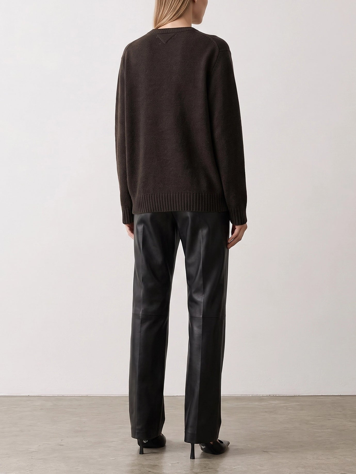 Crewneck sweaters Solid colour  Brown - Prada Women | PDP | VIETTI Online Store | thumbnail_3