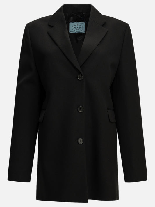 Prada Single-breasted wool blazer Black

