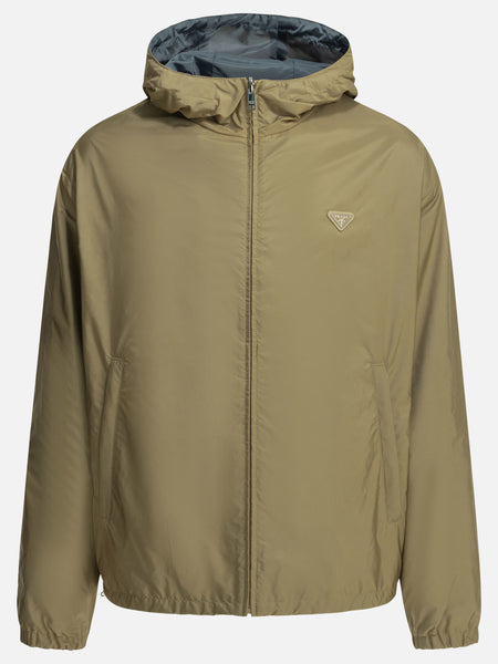 Prada Reversible windbreaker jacket with logo Beige - Men | VIETTI