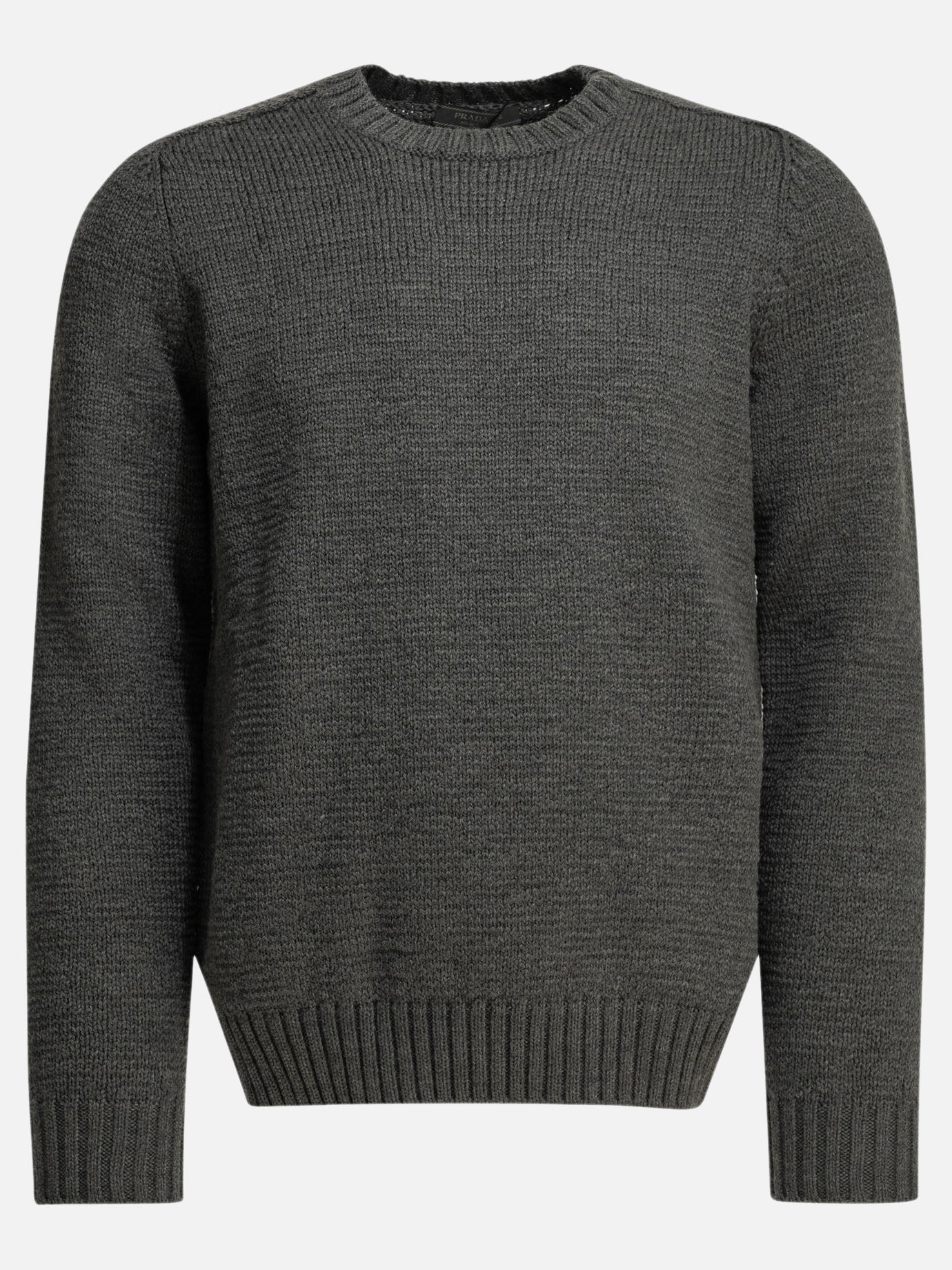 Crewneck sweaters Solid colour  Grey - Prada Men | PDP | VIETTI Online Store | thumbnail