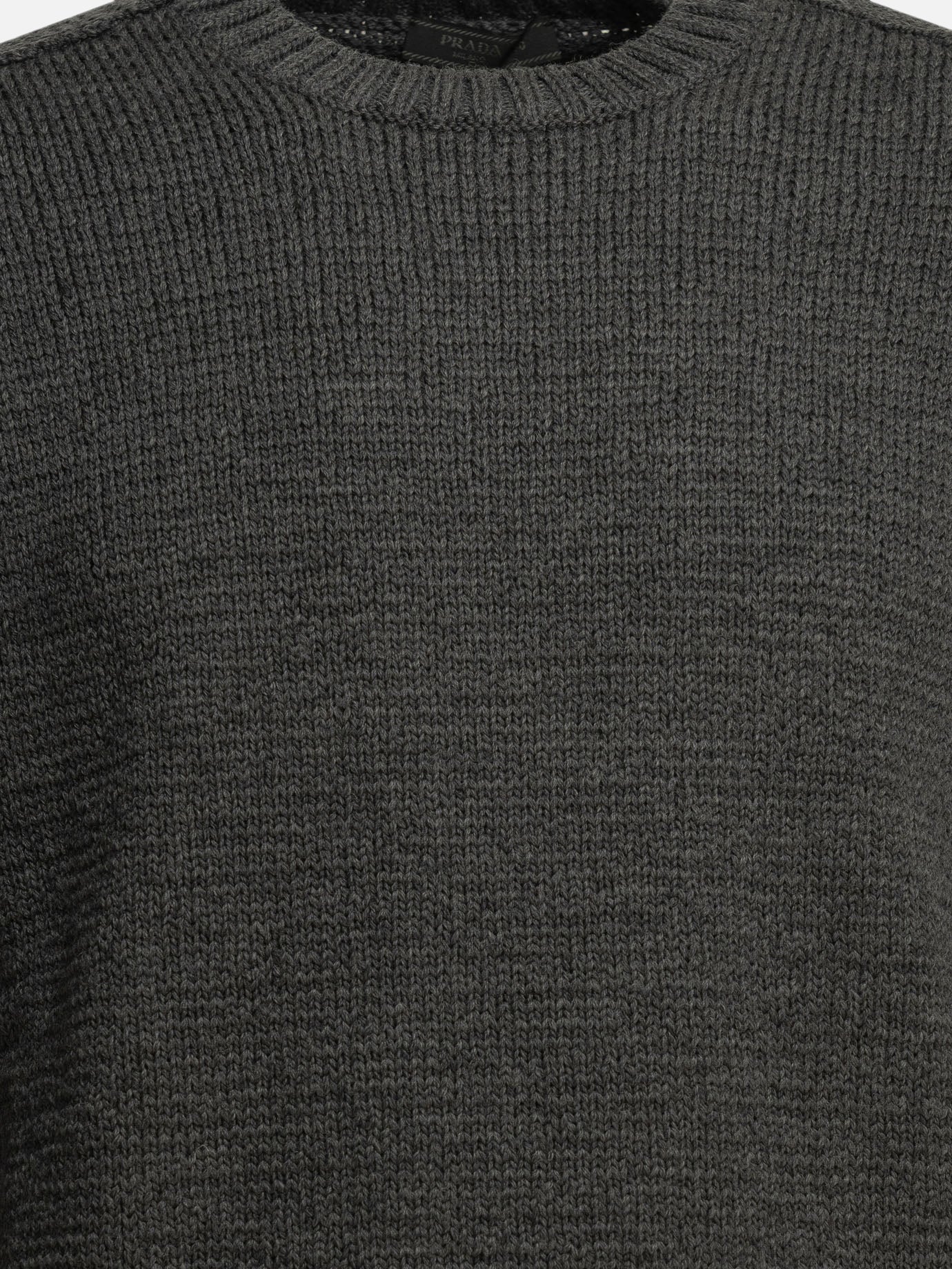 Crewneck sweaters Solid colour  Grey - Prada Men | PDP | VIETTI Online Store | thumbnail_5