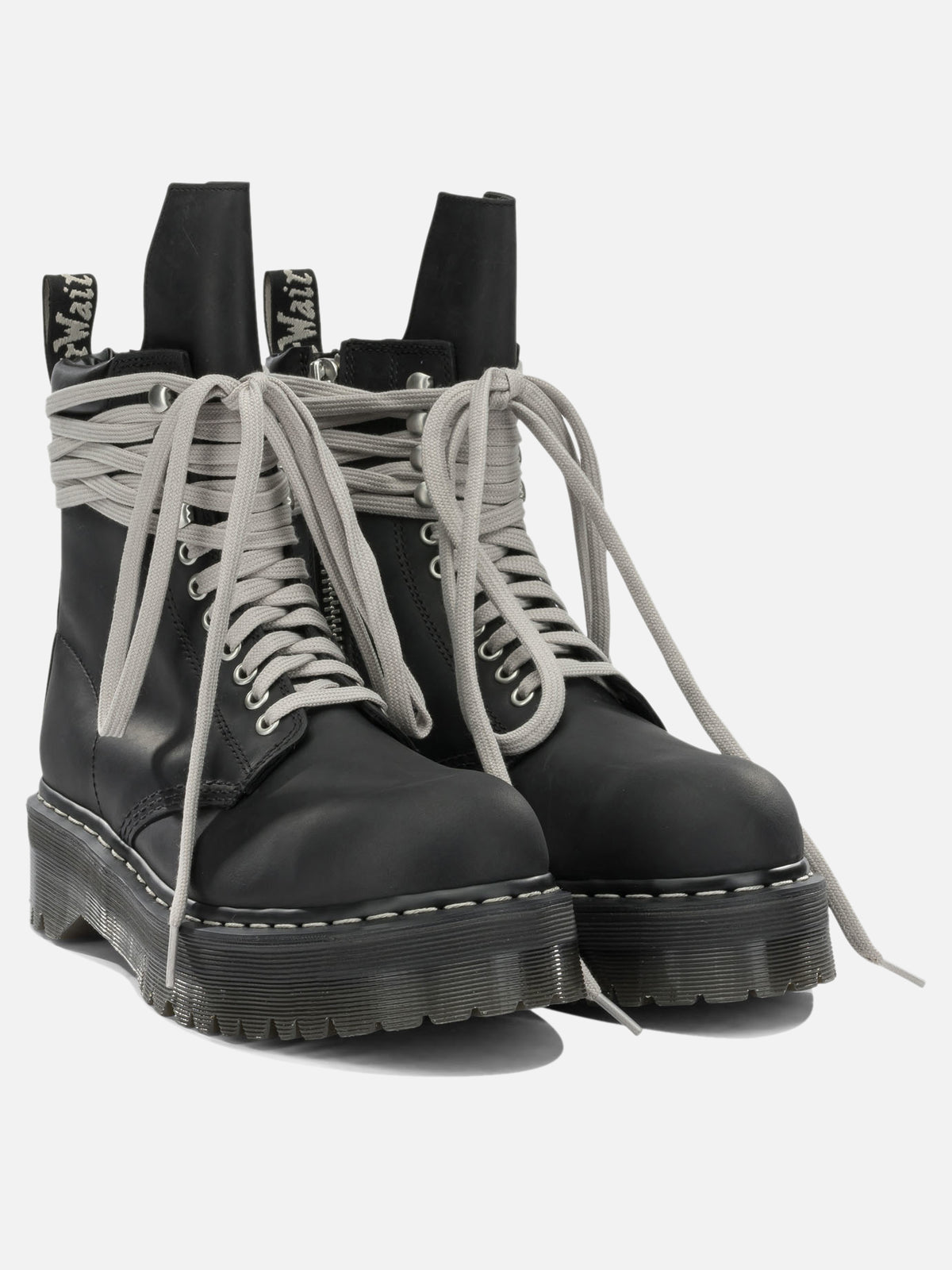 Rick Owens "Rick Owens x Dr. Martens - Quad Sole Steel" Zip-Up Ankle Boots Black

