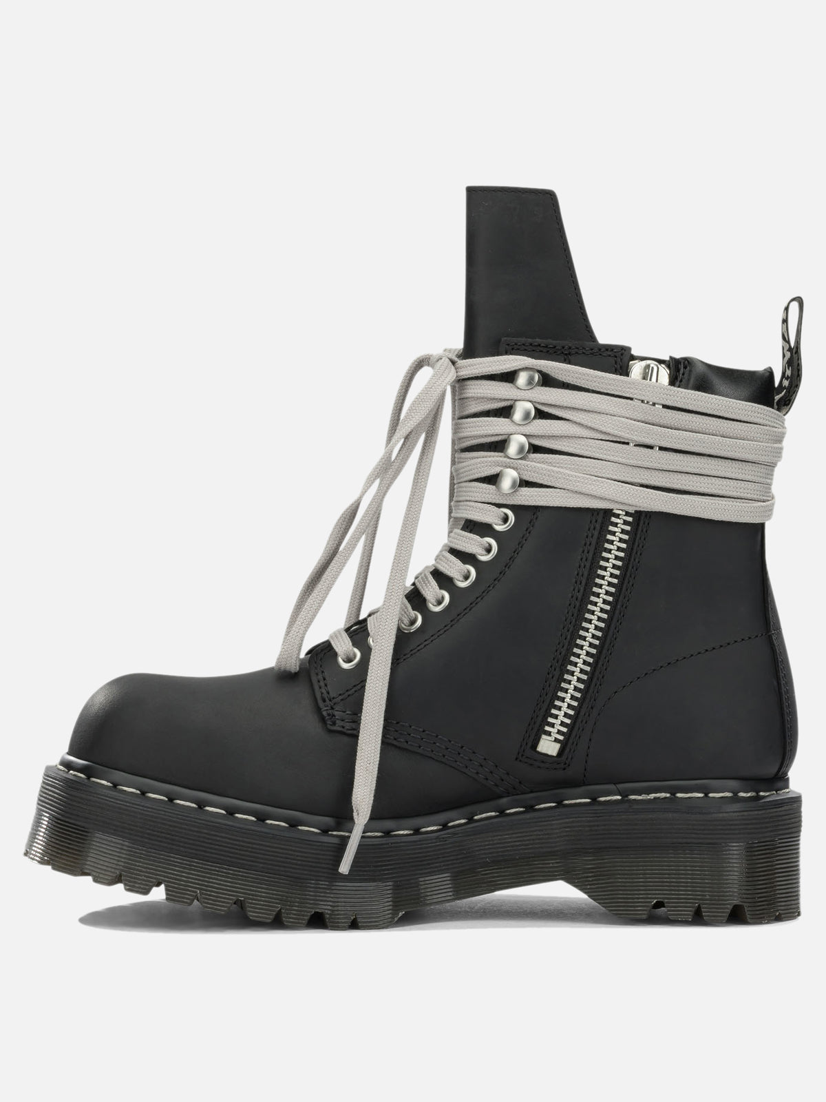 Rick Owens "Rick Owens x Dr. Martens - Quad Sole Steel" Zip-Up Ankle Boots Black

