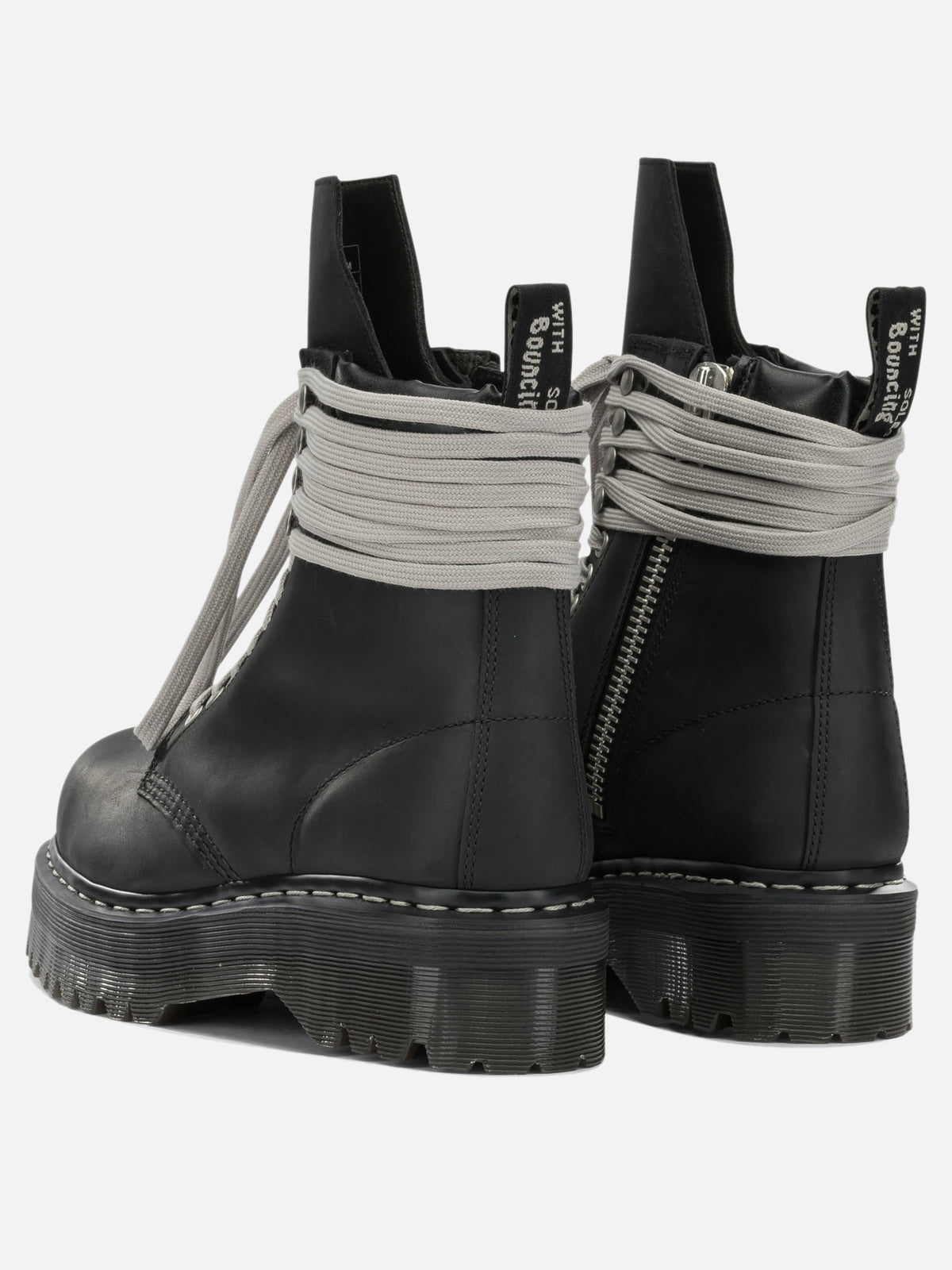 Rick Owens "Rick Owens x Dr. Martens - Quad Sole Steel" Zip-Up Ankle Boots Black - VIETTI