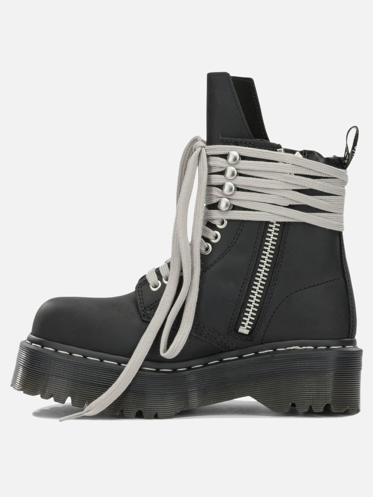 Rick Owens "Rick Owens x Dr. Martens - Quad Sole Steel" Zip-Up Ankle Boots Black

