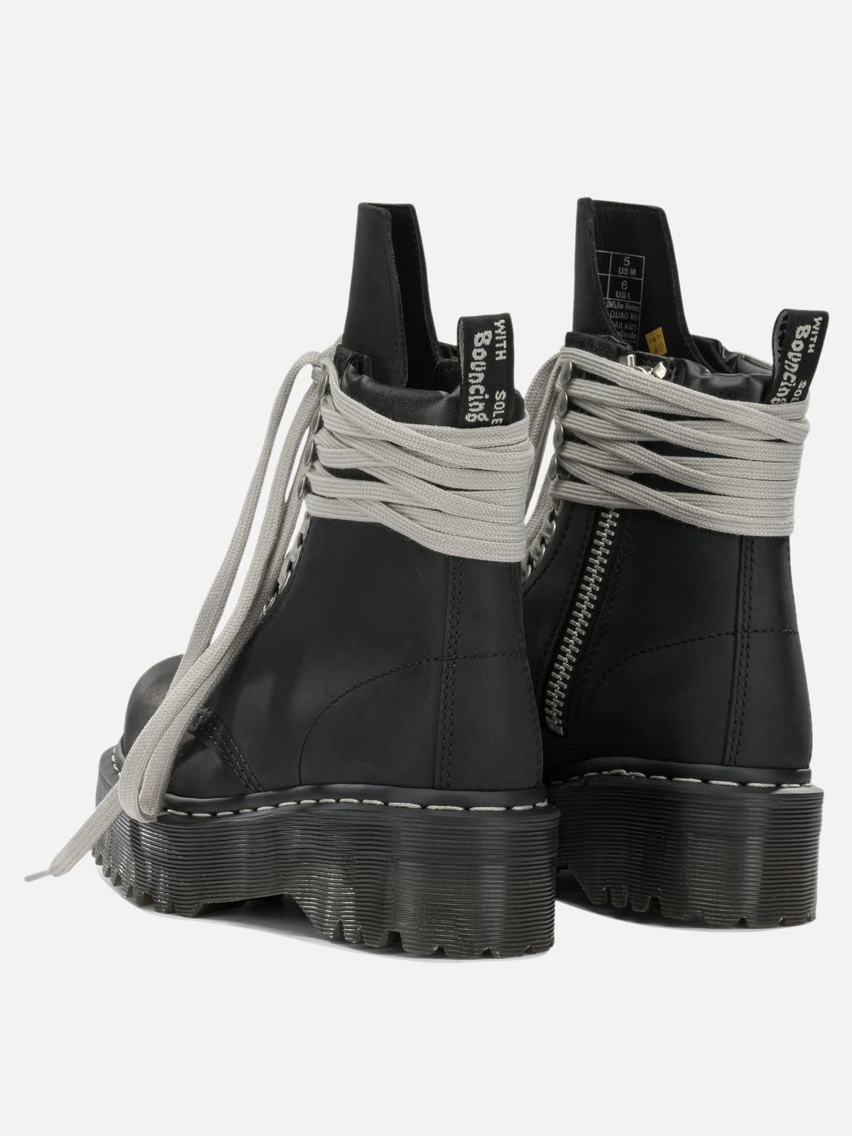 Rick Owens "Rick Owens x Dr. Martens - Quad Sole Steel" Zip-Up Ankle Boots Black - VIETTI