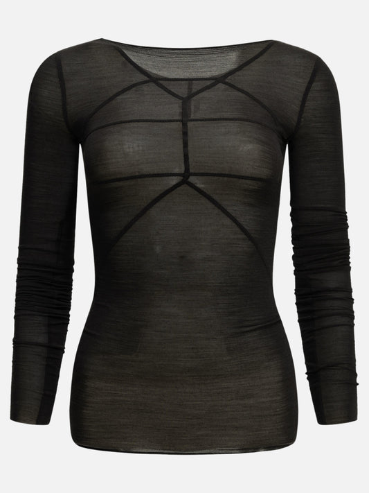 Rick Owens "LS Temple T" Casual Top Black

