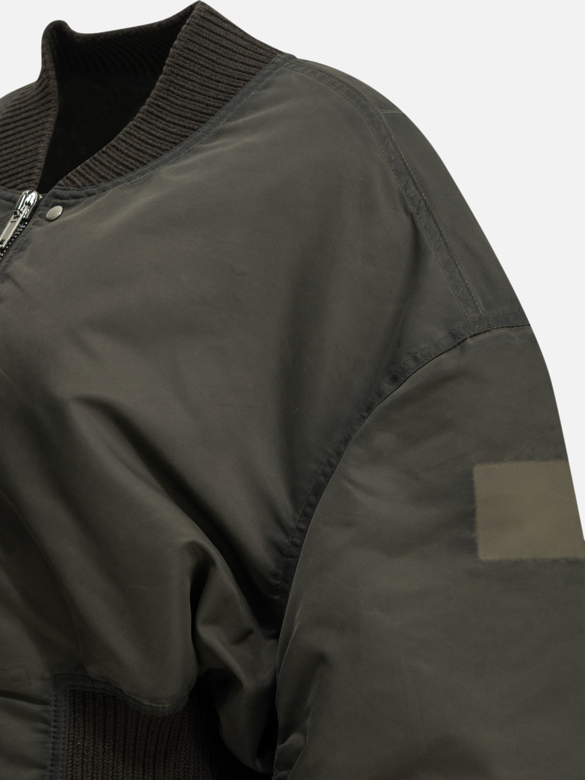 Rick Owens "Secchia Cropped Flight" Bomber Jacket Grey

