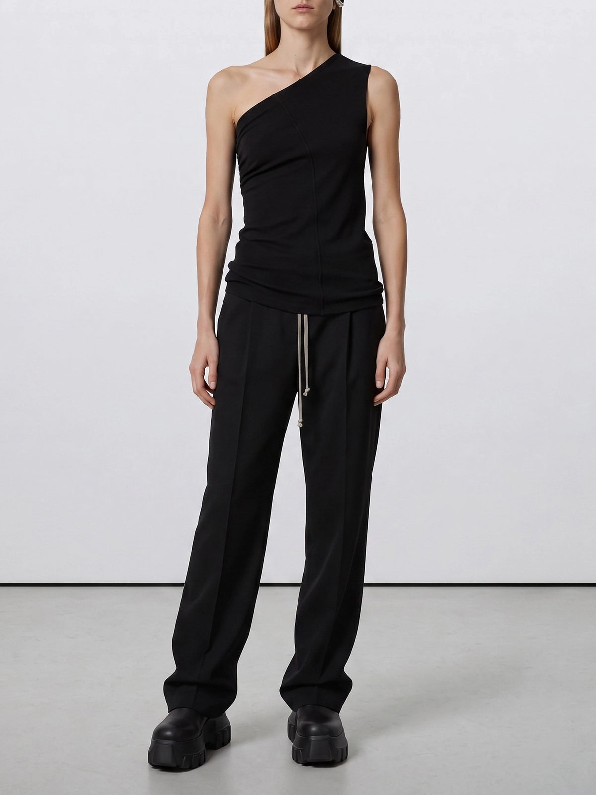 Rick Owens "Athena" One-shoulder top Black