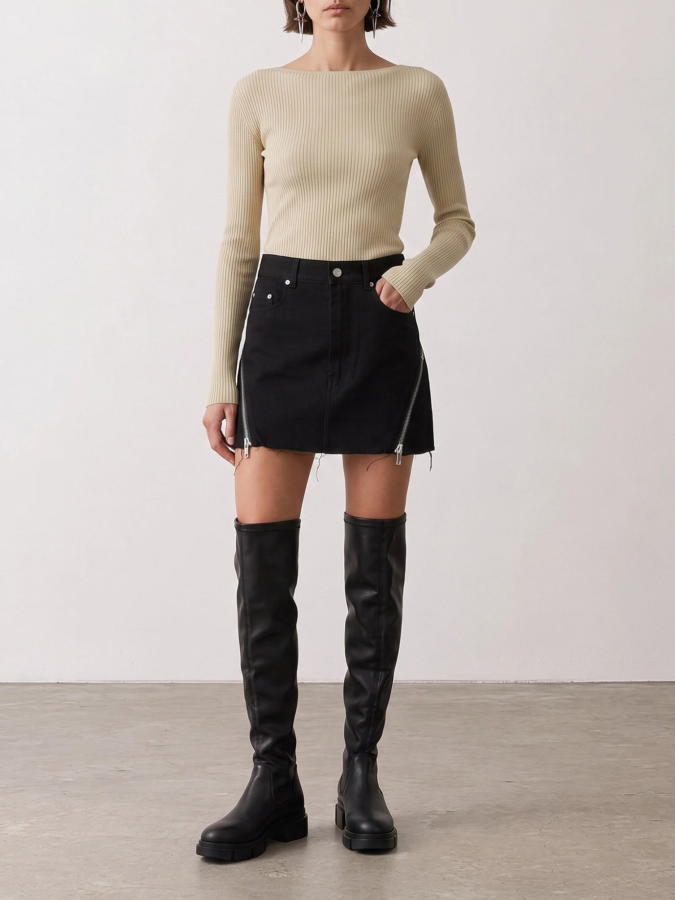 Miniskirts Solid colour  Black - Rick Owens Women | PDP | VIETTI Online Store | thumbnail_5