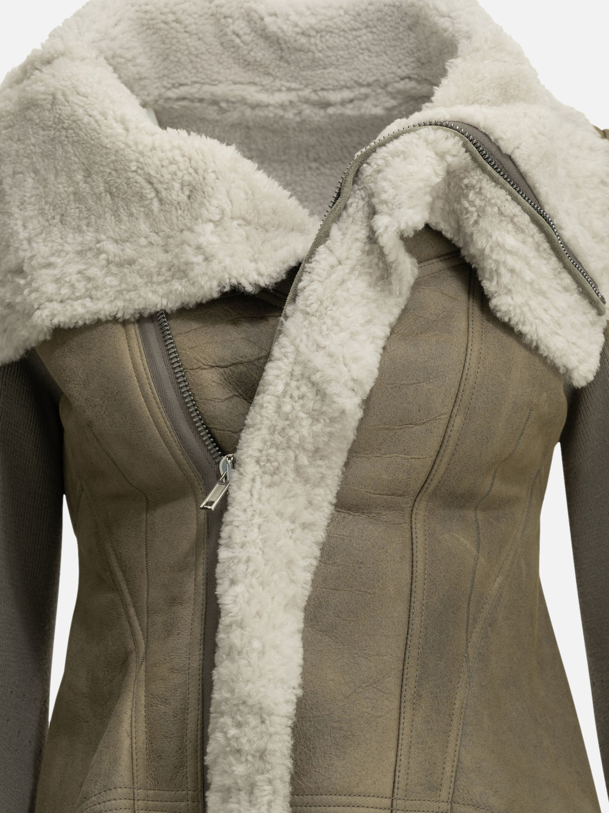 Rick Owens "Naska" Shearling Jacket Grey

