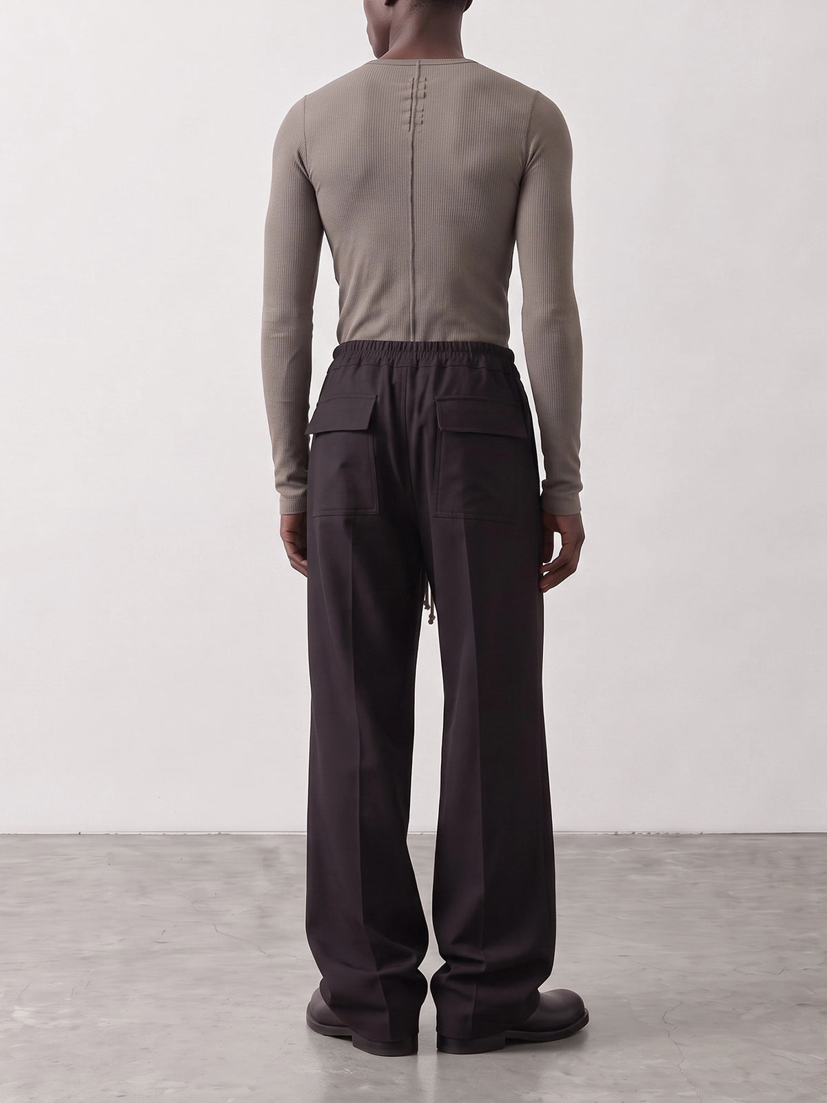 Rick Owens "Rib LS" round neck T-shirt Grey - VIETTI