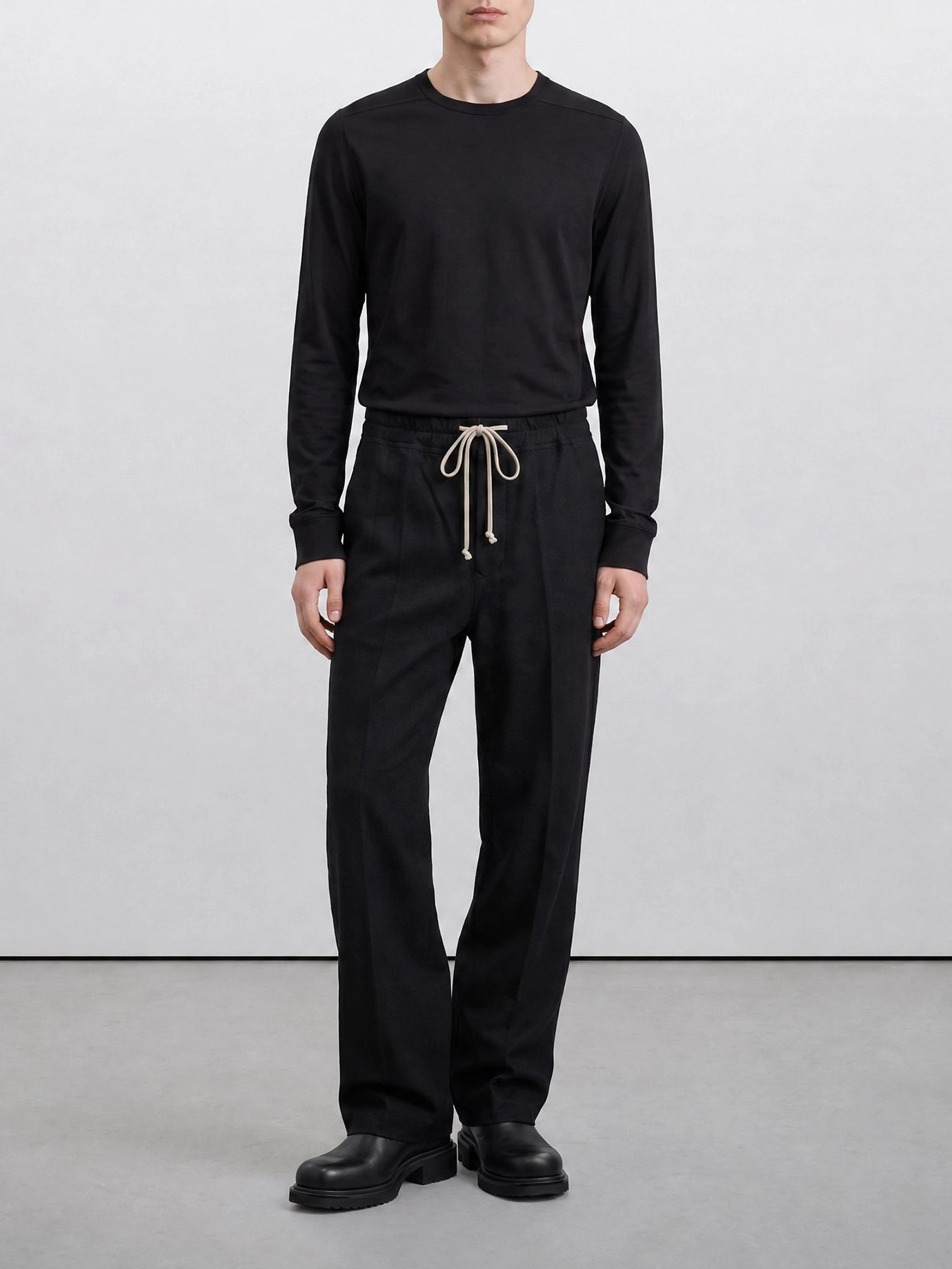 T-shirt girocollo Solid colour  Nero - Rick Owens Uomo | PDP | VIETTI Online Store | thumbnail_2