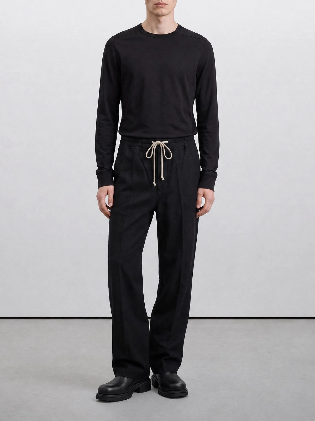 Rick Owens "Level" crew-neck T-shirt Black - VIETTI