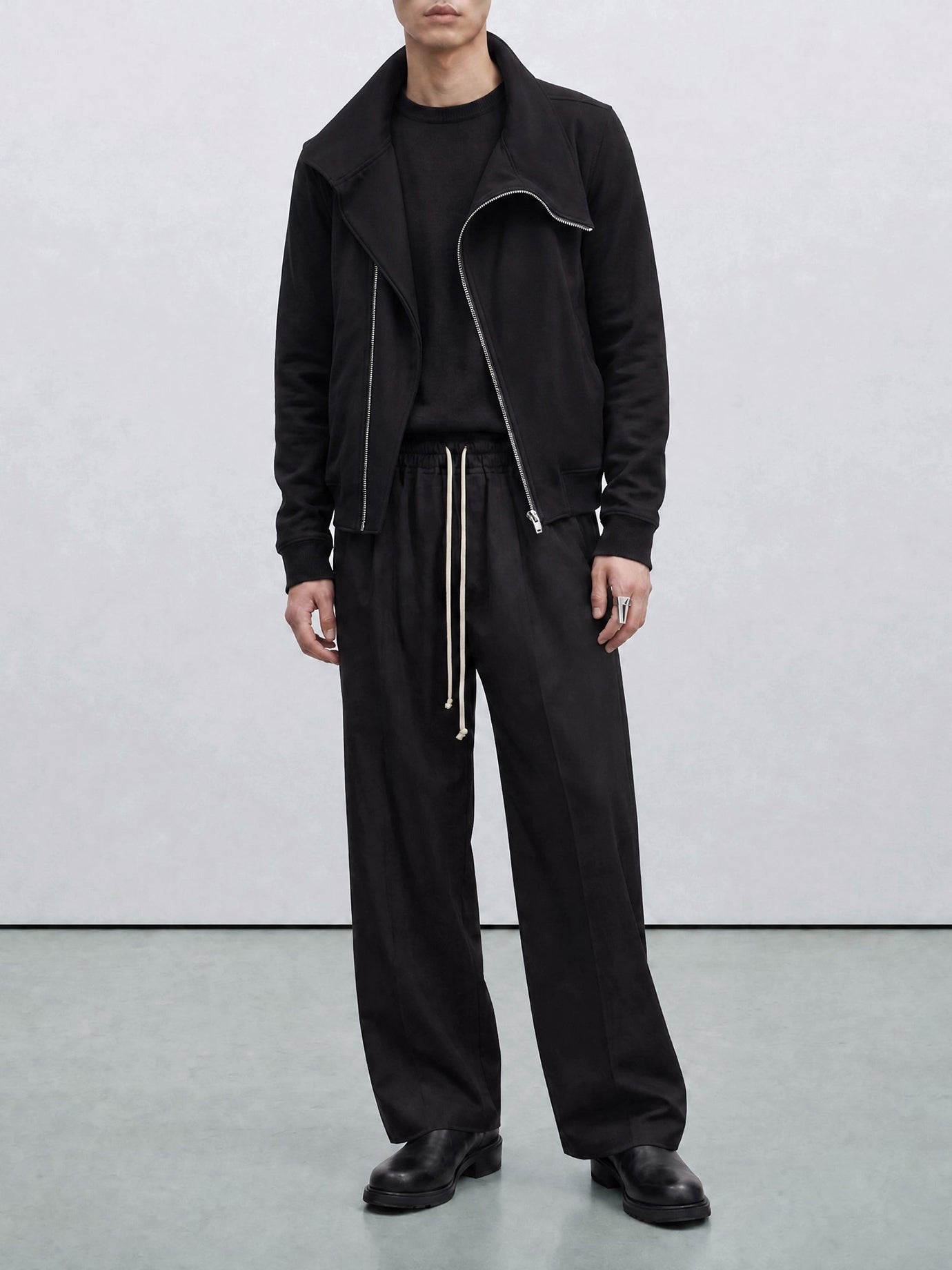Full zip sweatshirts Solid colour  Black - Rick Owens Men | PDP | VIETTI Online Store | thumbnail_2