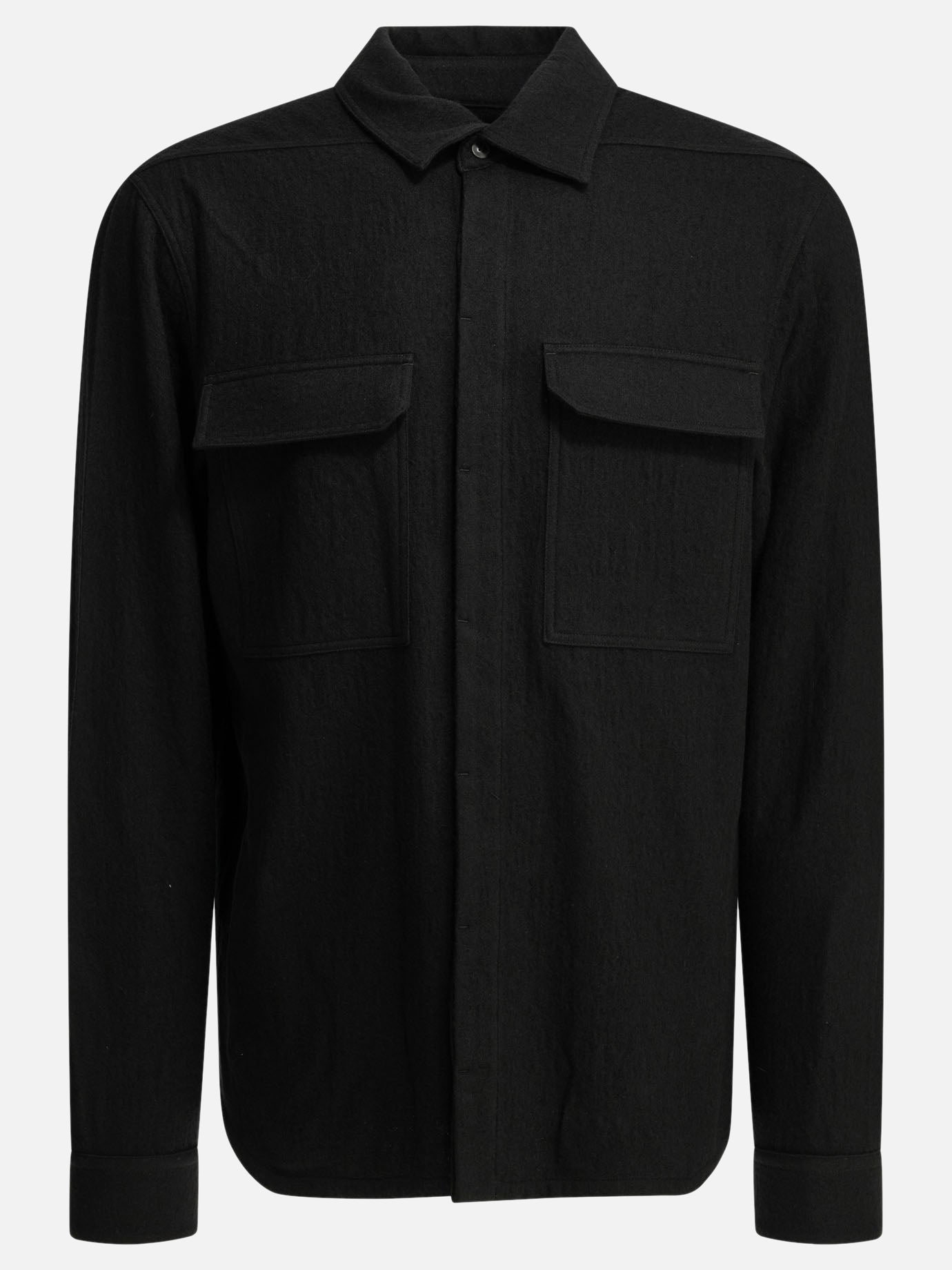 Camicie casual Solid colour  Nero - Rick Owens Uomo | PDP | VIETTI Online Store | Zoom-Modal
