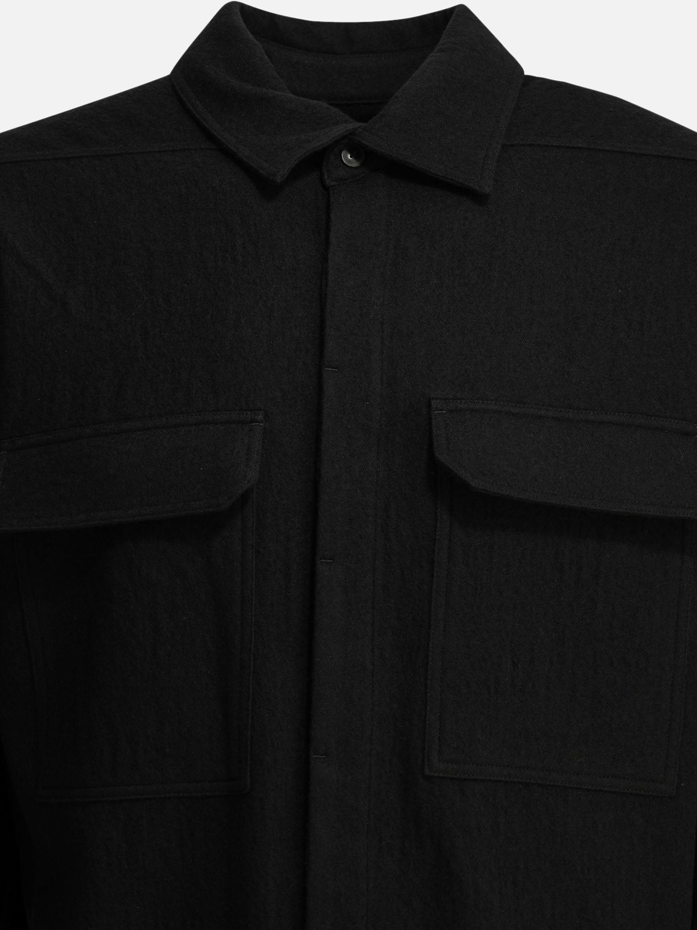 Camicie casual Solid colour  Nero - Rick Owens Uomo | PDP | VIETTI Online Store | thumbnail_3