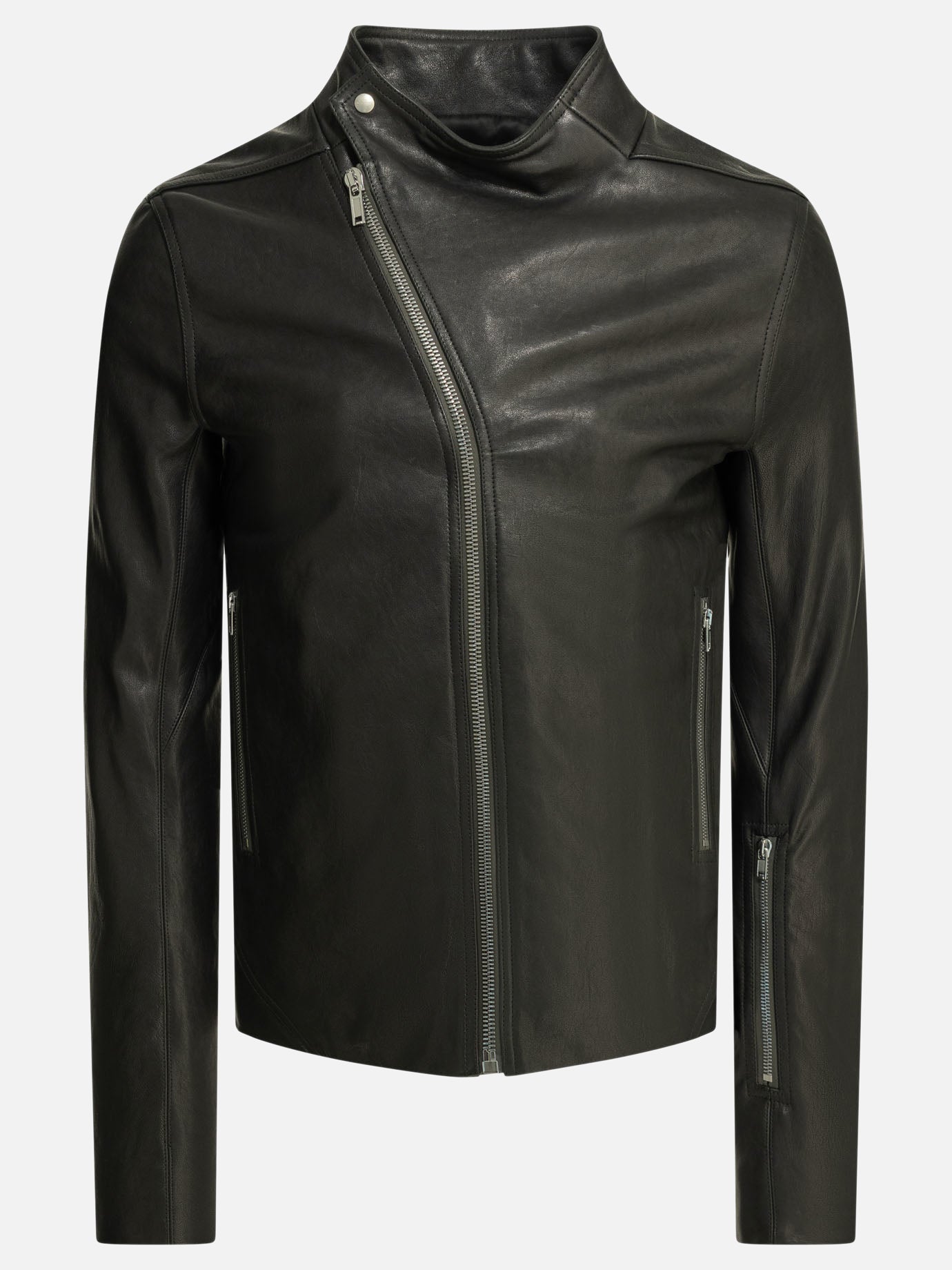 Leather jackets Solid colour  Black - Rick Owens Men | PDP | VIETTI Online Store | Zoom-Modal
