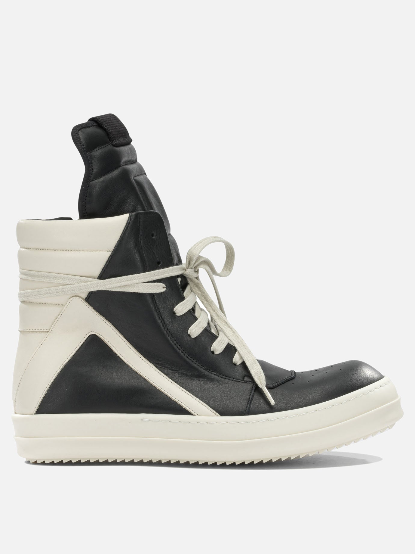 High top sneakers 100% cow leather - 100% thermoplastic rubber  Black - Rick Owens Men | PDP | VIETTI Online Store | Zoom-Modal
