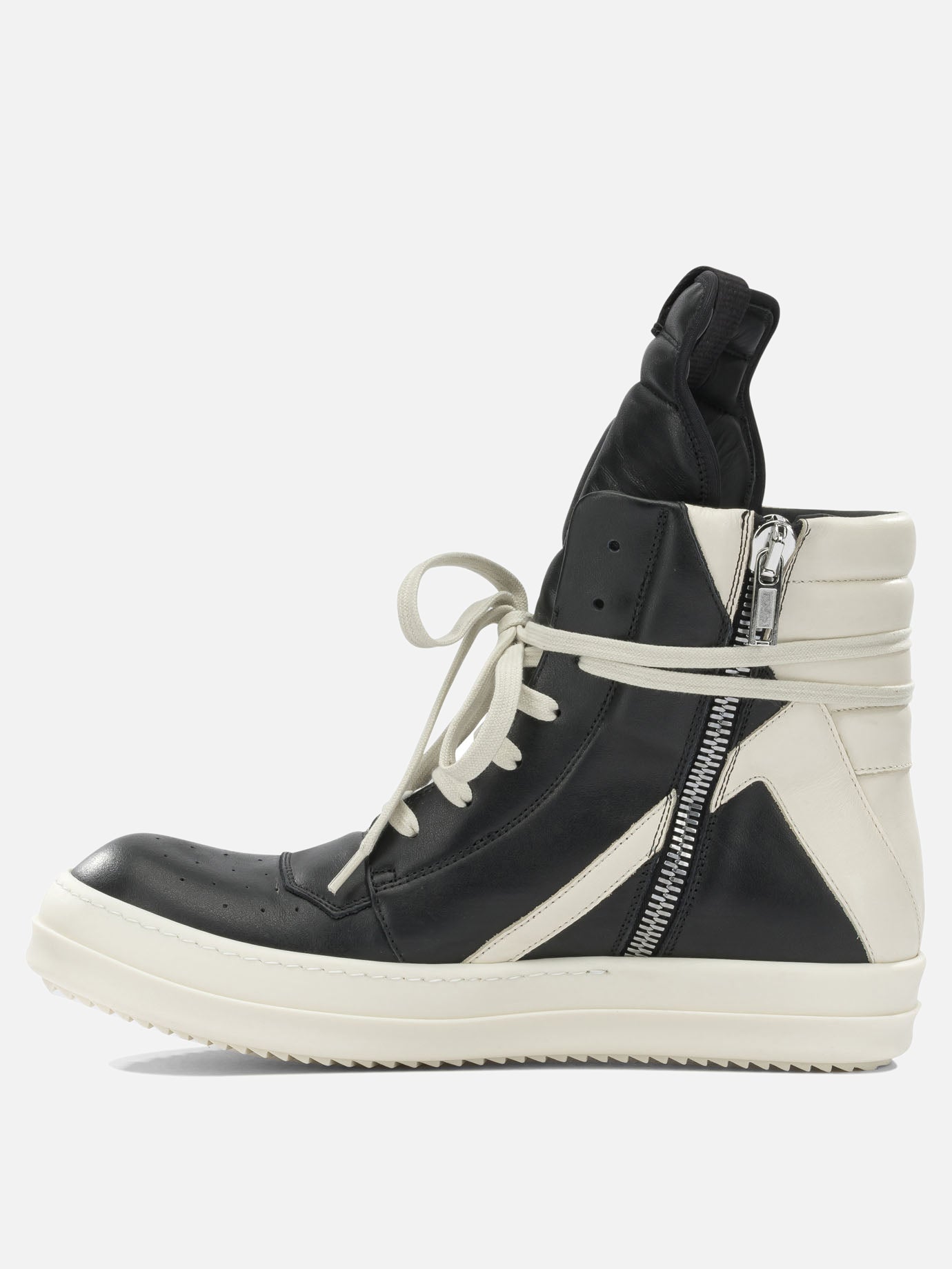 High top sneakers 100% cow leather - 100% thermoplastic rubber  Black - Rick Owens Men | PDP | VIETTI Online Store | thumbnail_3