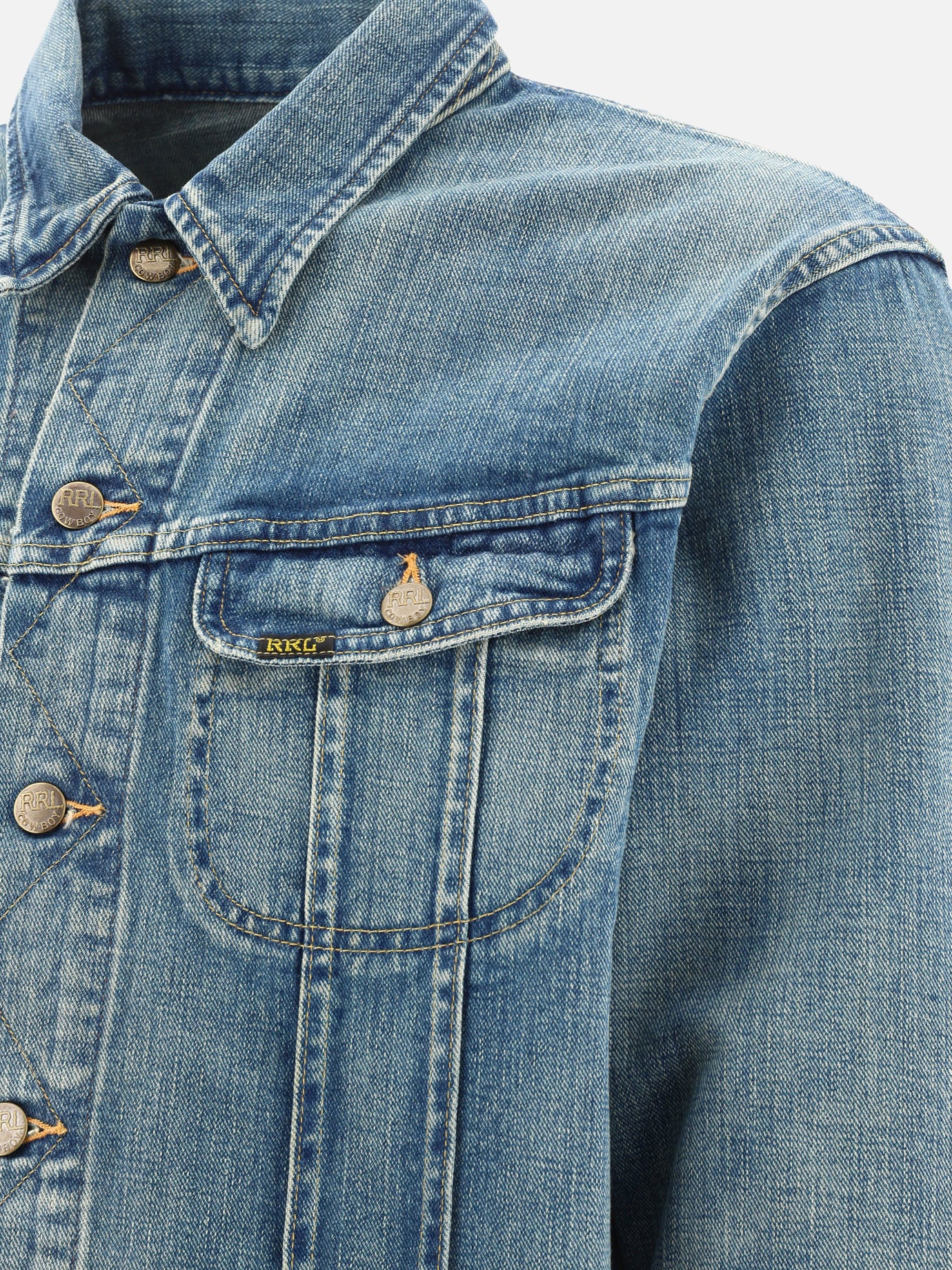 Giacche in denim Solid colour  Blu - RRL by Ralph Lauren Uomo | PDP | VIETTI Online Store | thumbnail_4