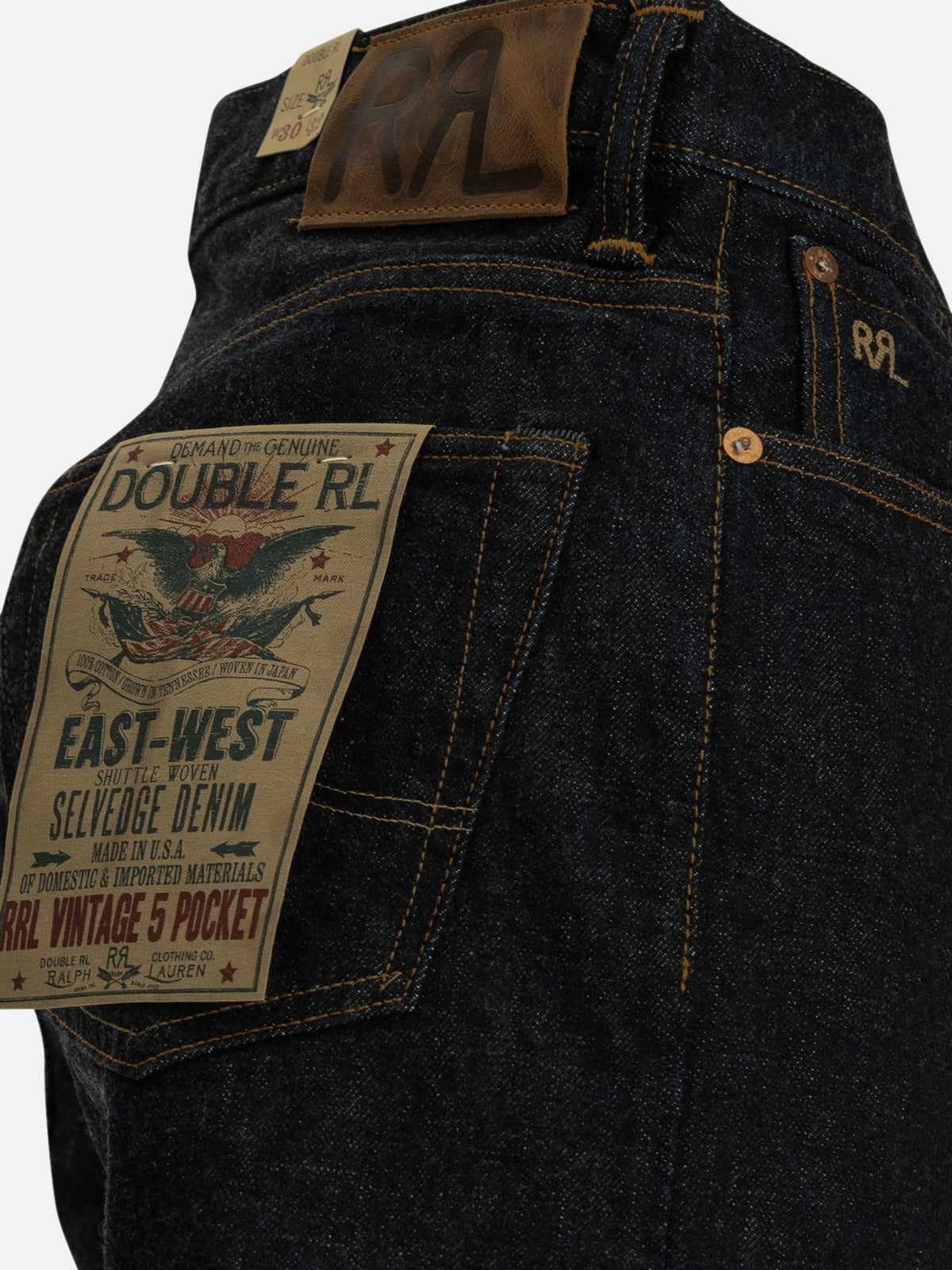 RRL by Ralph Lauren "Vintage 5-Pocket" Straight-Leg Jeans Blue

