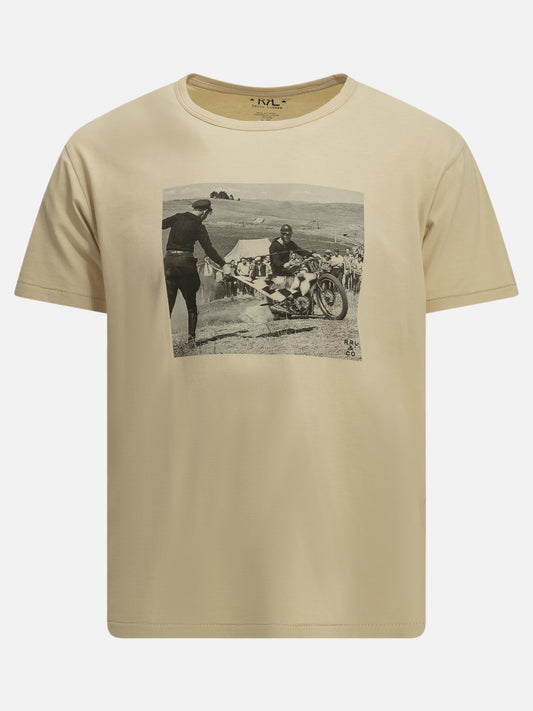 RRL by Ralph Lauren Printed crew-neck T-shirt Beige

