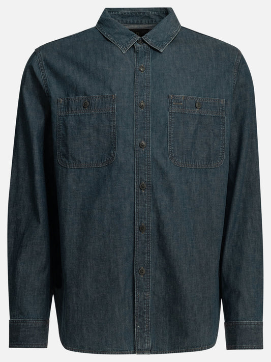 Casual shirts Solid colour  Blue - RRL by Ralph Lauren Men | PDP | VIETTI Online Store 
