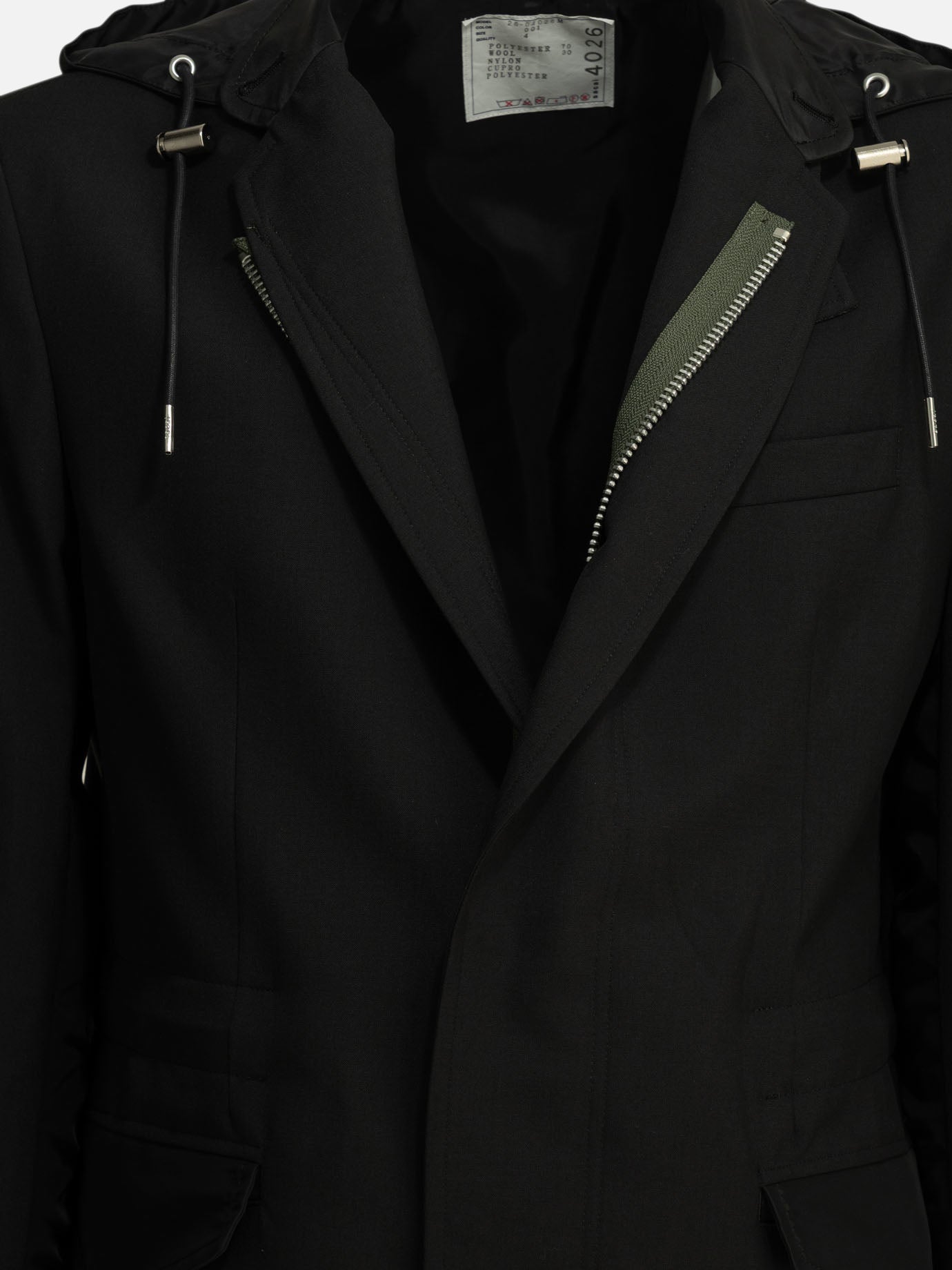 Blazers Solid colour  Black - Sacai Men | PDP | VIETTI Online Store | Zoom-Modal_3
