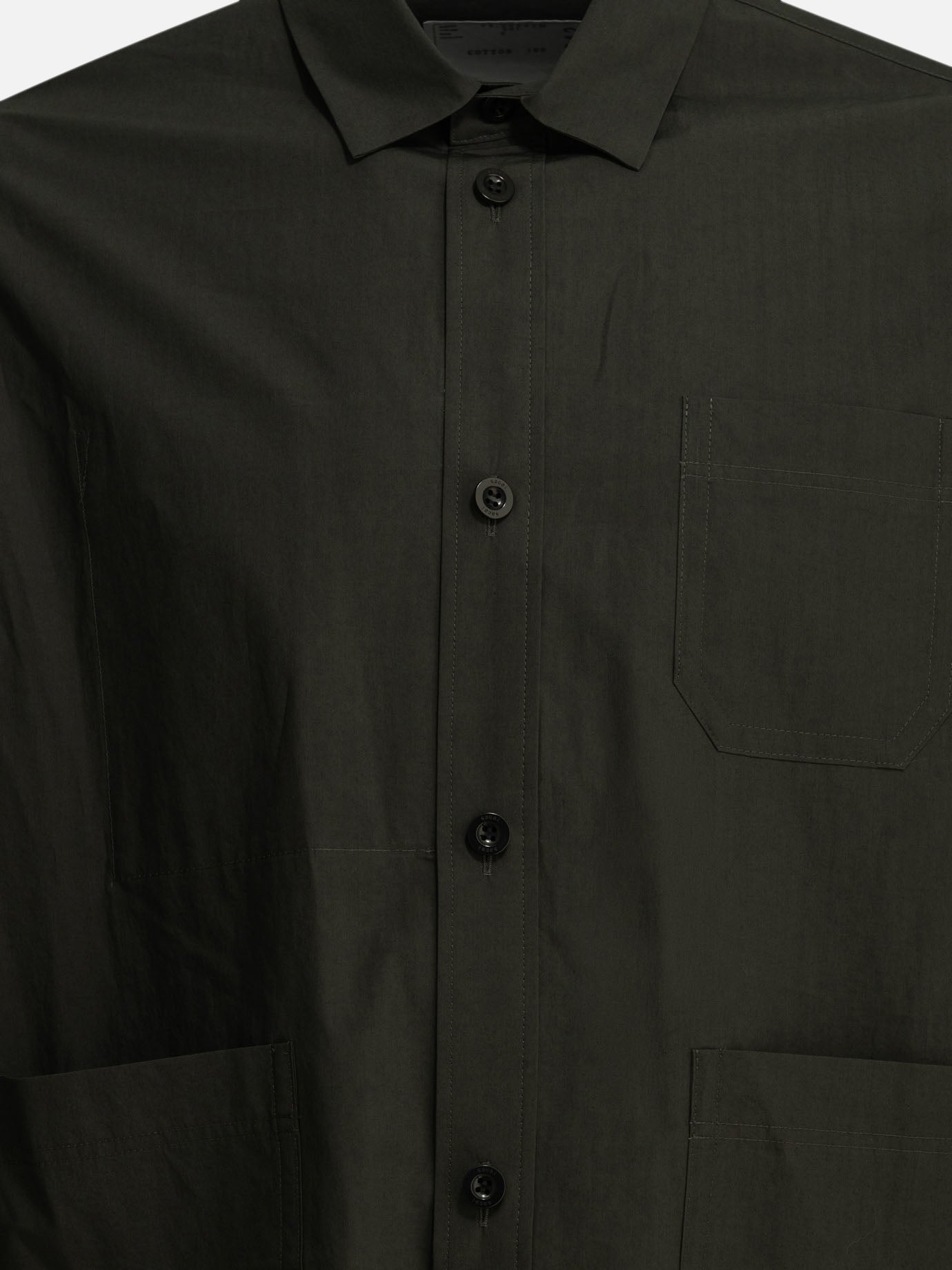Casual shirts Solid colour  Green - Sacai Men | PDP | VIETTI Online Store | thumbnail_3