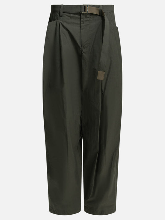 Cargo & parachute trousers Solid colour  Green - Sacai Men | PLP | VIETTI Online Store 
