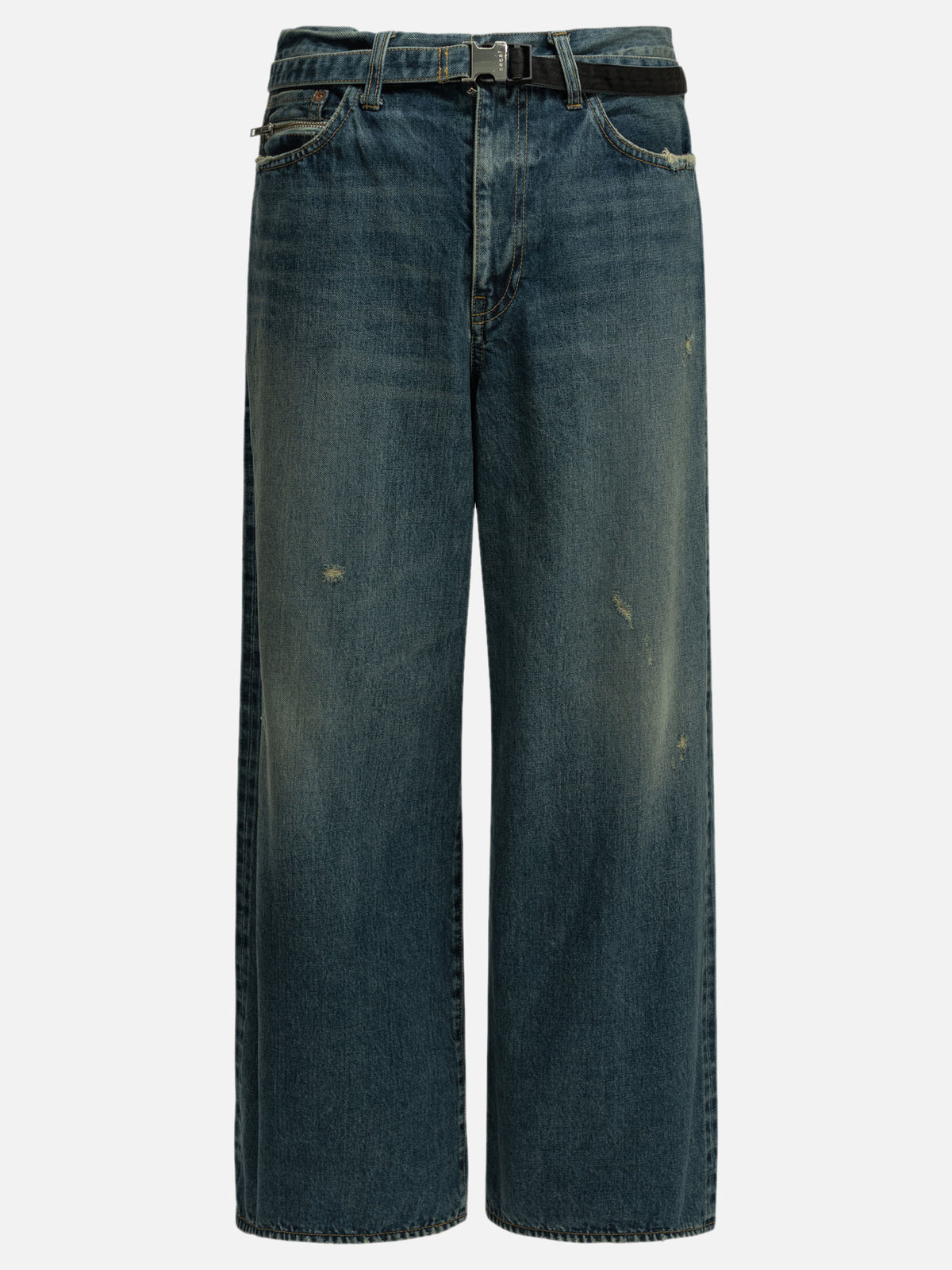 Sacai "BEYONDEXX" Wide-Leg Jeans Blue

