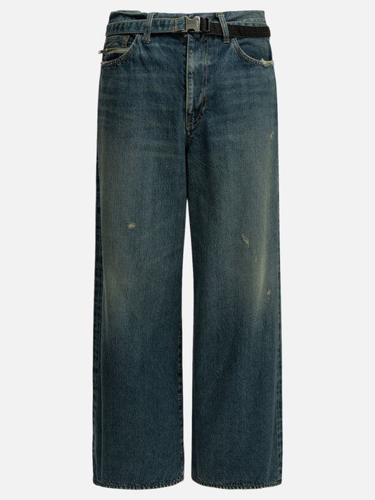 Sacai "BEYONDEXX" Wide-Leg Jeans Blue

