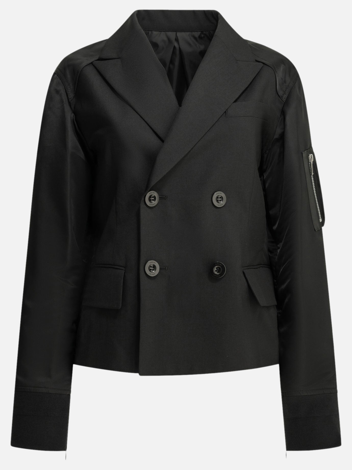 Blazers Solid colour  Black - Sacai Women | PDP | VIETTI Online Store | thumbnail