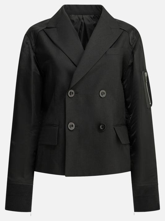 Blazer Solid colour  Nero - Sacai Donna | PDP | VIETTI Online Store 
