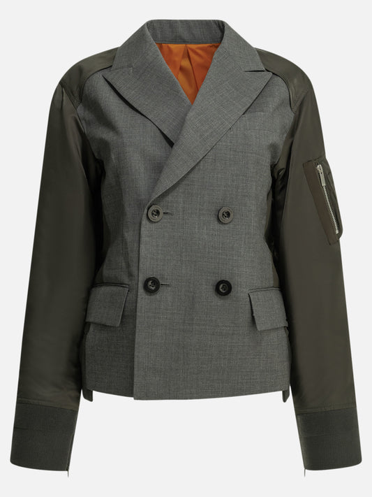Blazers Solid colour  Grey - Sacai Women | PLP | VIETTI Online Store 
