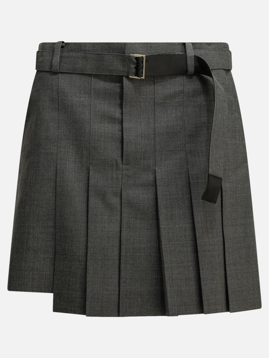 Formal shorts Solid colour  Grey - Sacai Women | PDP | VIETTI Online Store 
