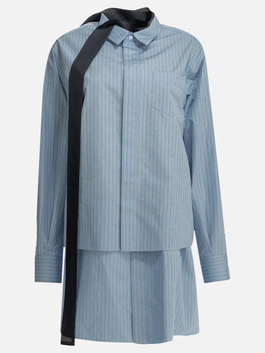 Mini dresses Striped  Light blue - Sacai Women | PLP | VIETTI Online Store 
