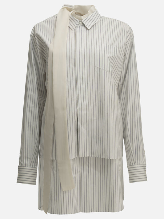 Mini dresses Striped  White - Sacai Women | PLP | VIETTI Online Store 
