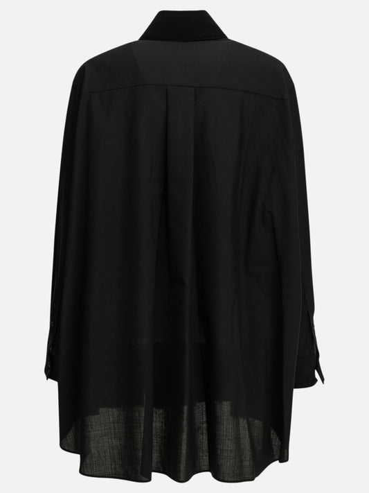 Sacai Casual crepe satin shirt Black

