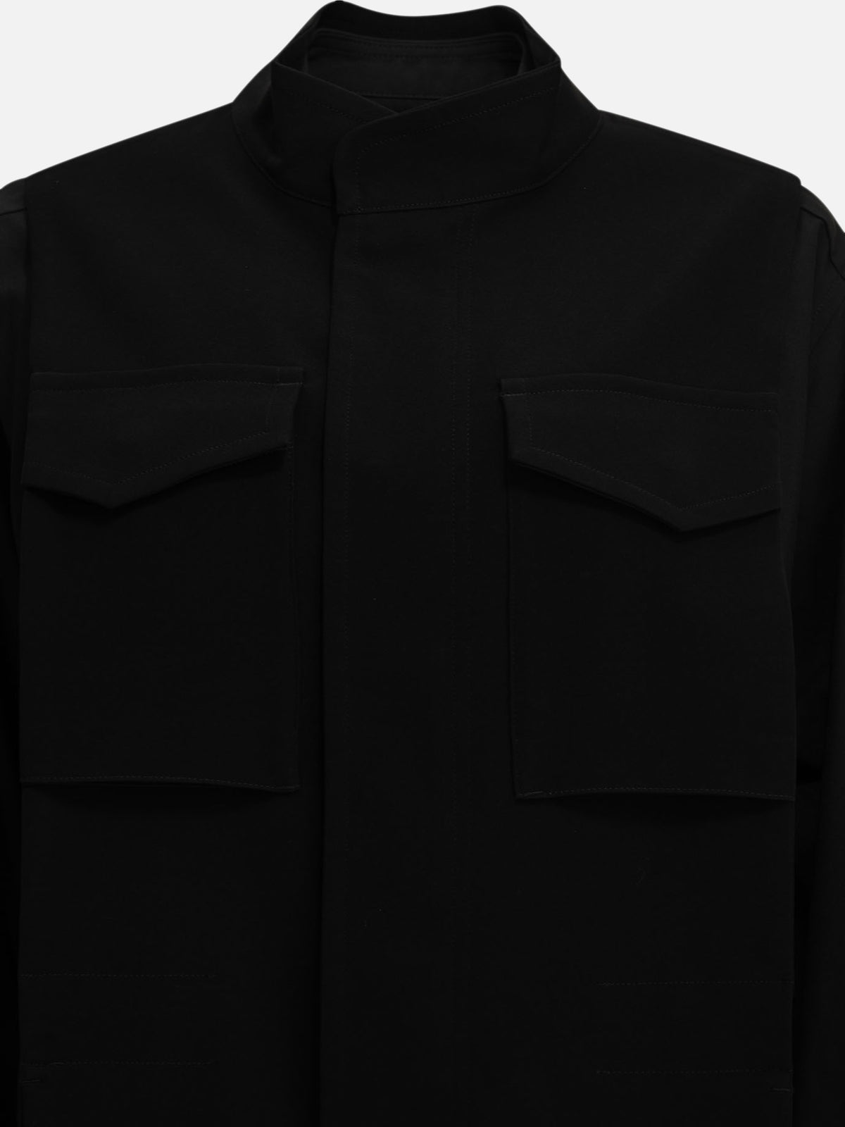 Sacai Casual crepe satin shirt Black

