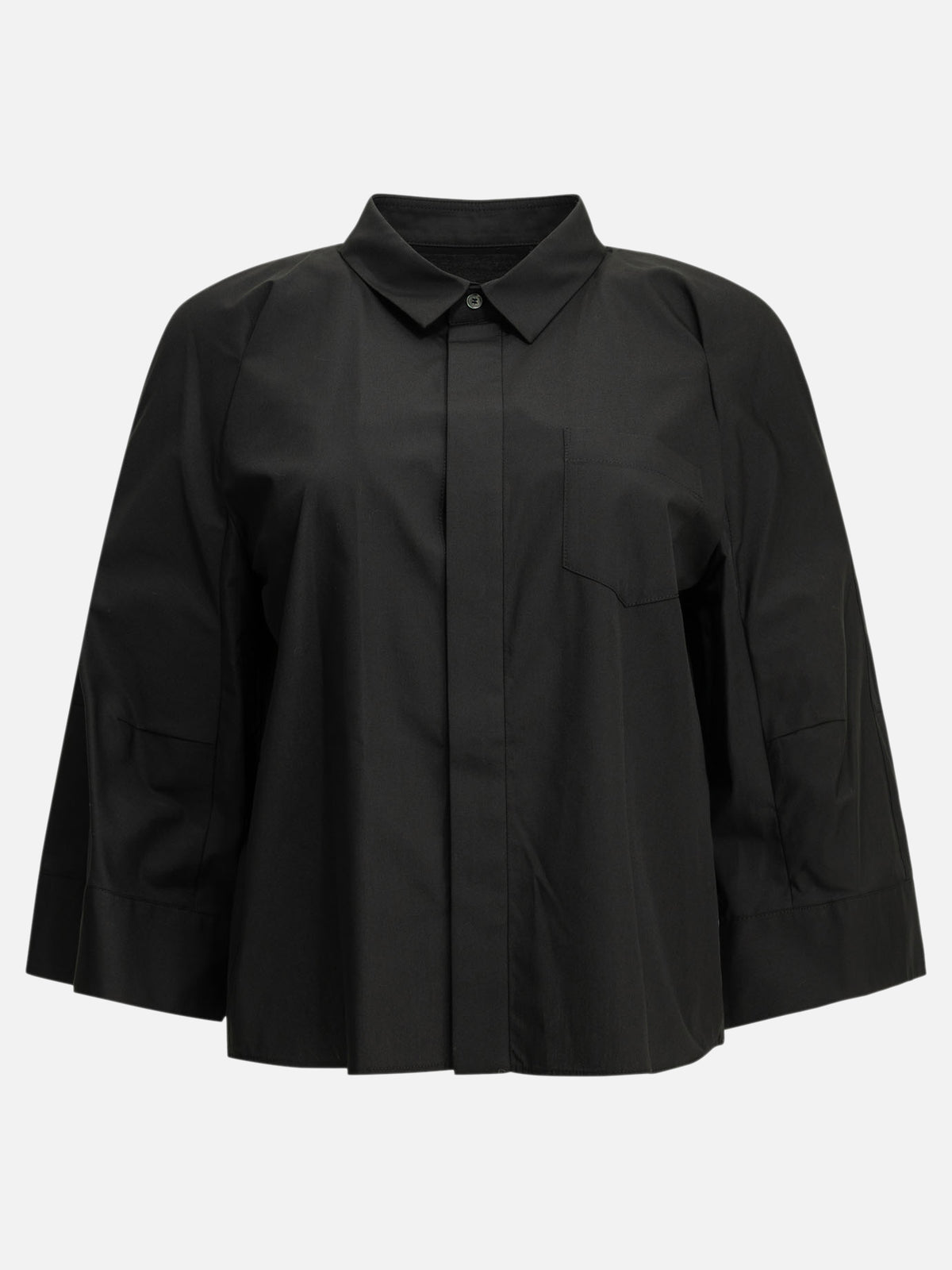 Sacai "Poplin" Casual Shirt Black

